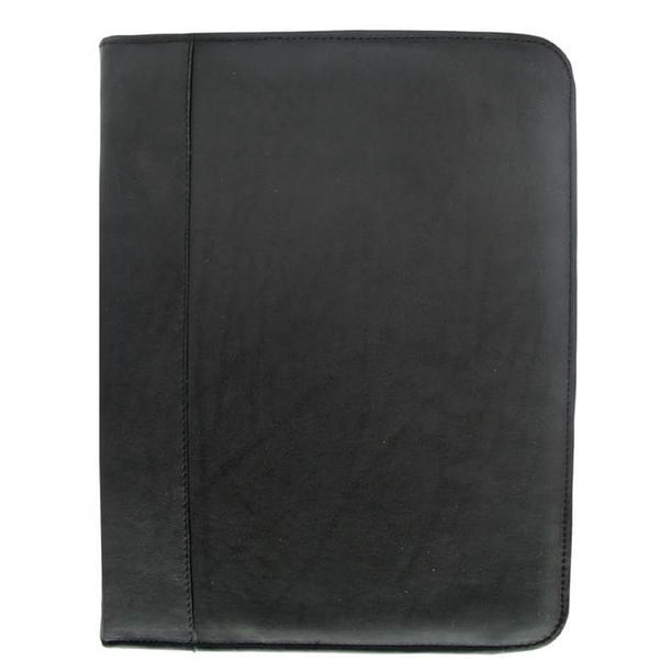 Piel Leather Three-Ring Binder with Handle in Chocolate